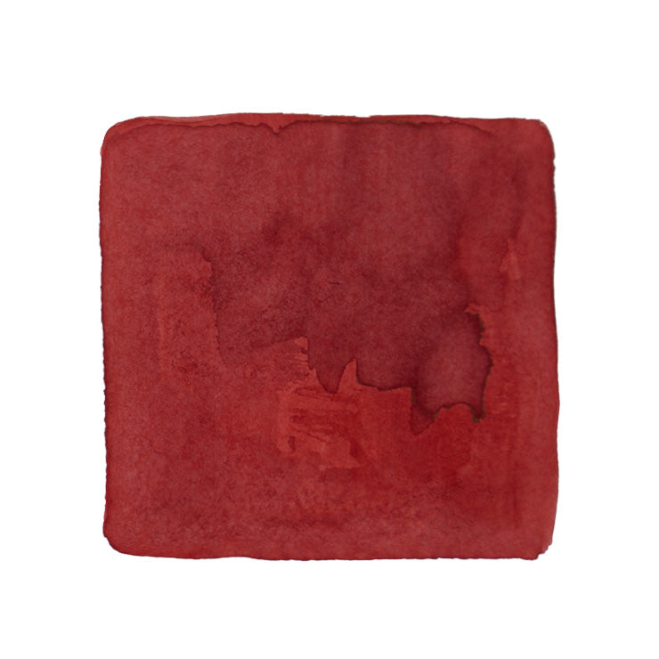 PENBBS No.114 Eileen Chang fountain pen ink, 30ml. Deep red watercolor-style swatch with characteristic feathered edges and color variation, reflecting Desk Bandit's diverse ink collection.