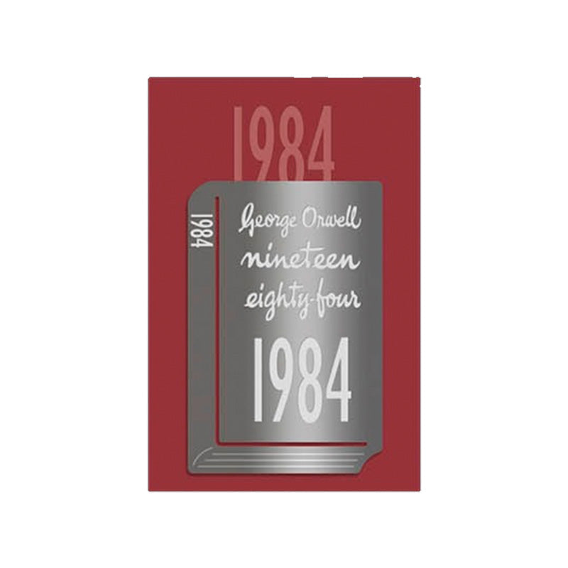 Wearingeul Edge Metal Bookmark World Classic Series (1984), featuring a stylized silver book cover of George Orwell's 1984 with intricate engravings.