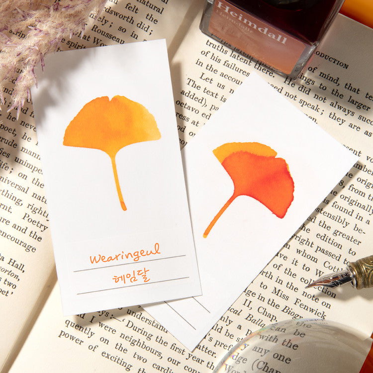 Wearingeul Ginkgo Leaf Ink Swatch Cards Paper