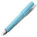 Ferris Wheel Press Carousel Fountain Pen - Feathered Flight (Medium), light-blue, with a glossy plastic body and custom-ground steel nib, cap showing brand name.