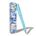 Ferris Wheel Press Carousel Fountain Pen - Feathered Flight (Medium) in pastel blue, capped beside its sky-blue box with cloud motif and gold lettering.