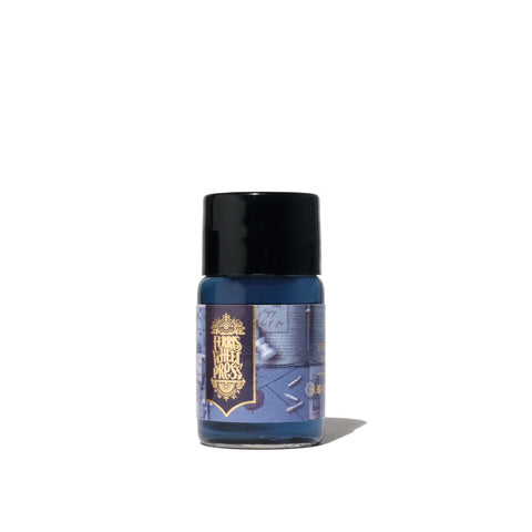 Ferris Wheel Press Everyday Collection - Dearest Navy Ink - 10ml glass bottle with gold foil label and black cap, ideal for portable fountain pen use.