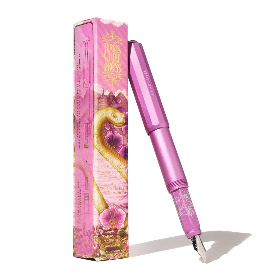 Aluminium Carousel Fountain Pen - Serpentine Blooms (Fine)