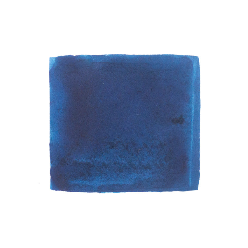 KWZ Ink IG BLUE #5 - 60ml, deep blue fountain pen ink swatch with tonal variations, iron gall based, crafted by hand for unique writing properties.