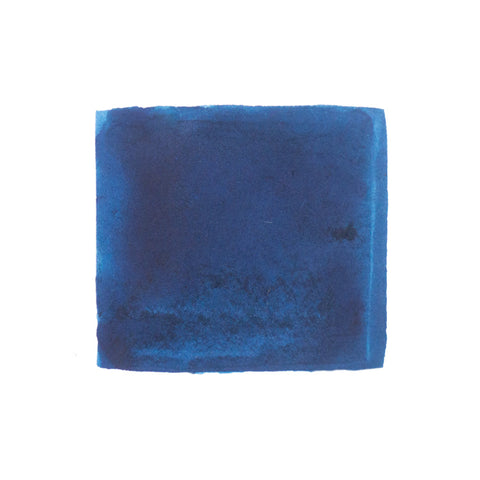 KWZ Ink IG BLUE #5 - 60ml, deep blue fountain pen ink swatch with tonal variations, iron gall based, crafted by hand for unique writing properties.