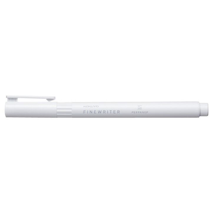 Kokuyo PERPANEP Fine Writer Black - 0.35mm pen features a slim, white barrel with branding, ideal for smooth writing on various paper types.