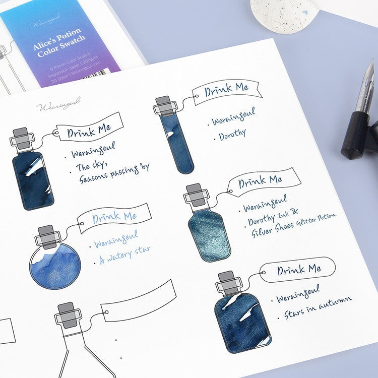 Wearingeul Impression Ink Swatch Sheets (Alice's Potion) Paper