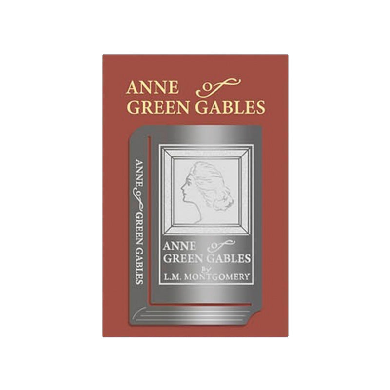 Edge Metal Bookmark World Classic Series (Anne of Green Gables) by Wearingeul, featuring Anne's silhouette on a red cover. Nickel-plated stainless steel, 4x6cm.