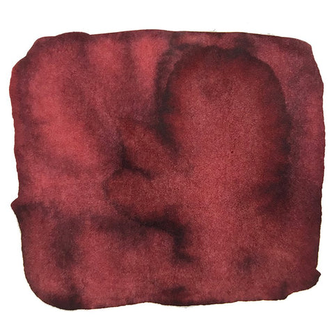 Antietam - 2ml ink swatch displays a maroon-red hue with velvety mottled texture, showcasing Noodler's Ink's saturated dye-based quality.