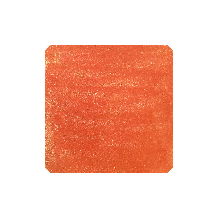 Asuka - 2ml ink sample: a rich orange swatch with gold shimmer, showcasing Tono & Lims' vibrant, experimental style in the 'Time Travel' series.