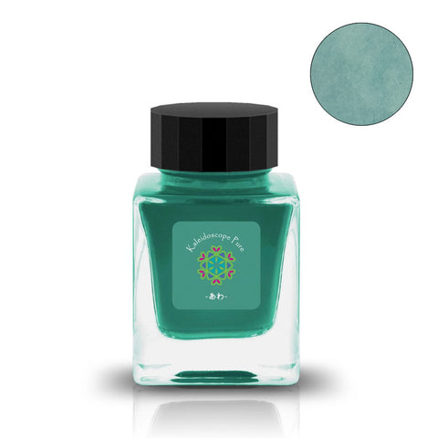 Tono & Lims Kaleidoscope PURE Awa あわ fountain pen ink, 30ml, in a square-glass bottle with black cap.