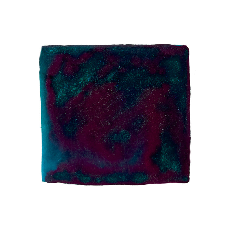 Colorverse 2024 Blue Dragon (Glistening Blue) fountain pen ink, 15ml, featuring a marbled shimmer of teal and purple with metallic pigments, ideal for a dazzling writing experience.