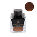 Jacques Herbin Brun Prévenance fountain pen ink, 50ml square glass bottle, displaying a warm chestnut-brown swatch, ideal for writing enthusiasts.