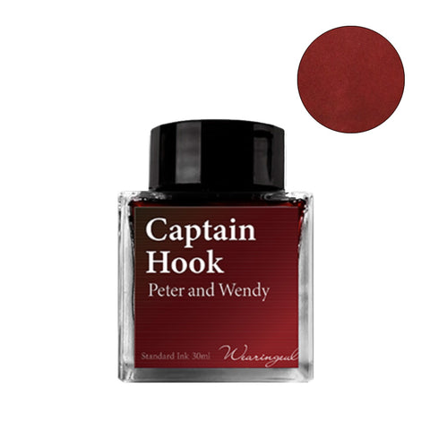 Captain Hook - 30ml red fountain pen ink by Wearingeul, featuring a brick-red hue, inspired by classic literature, from Desk Bandit's curated stationery collection.