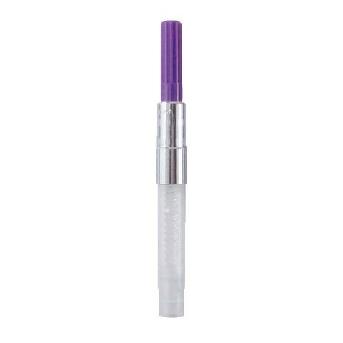 Converter (Purple) by Sailor, proprietary design, compatible with Professional Gear pens, size 6.9 x 0.75 cm, with a 0.5ml ink capacity, visible here.