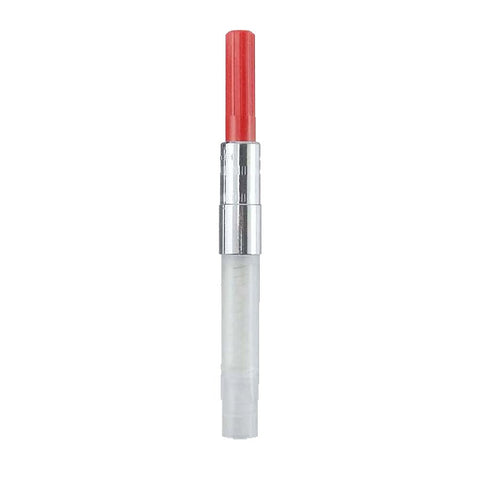 Converter (Red) with a refillable water brush design, featuring a clear lower barrel, metal ferrule, and red cap, ideal for watercolor painting or ink washes.