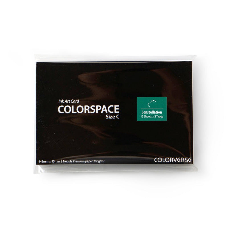 Colorverse Ink Swatch Cards - Colorspace Size C (Constellation), pack of 30, 145 × 95 mm, Nebula Premium paper, ideal for fountain pen enthusiasts.
