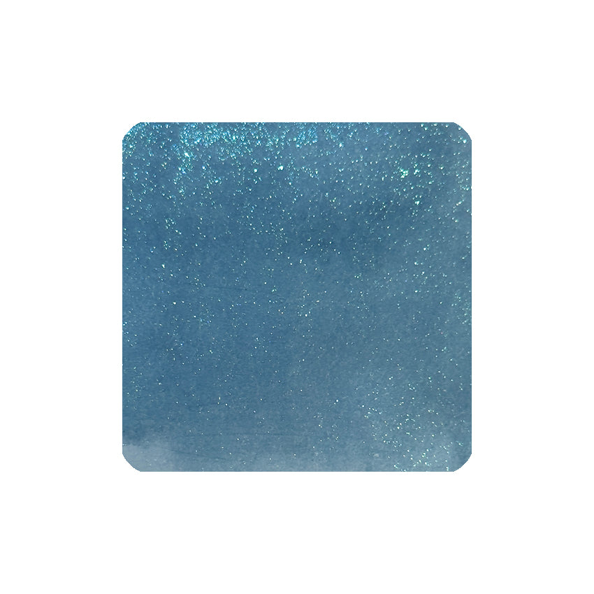 Contact Super Lim (Shimmer) - 30ml: Teal-blue ink swatch with a watercolor base, featuring a fine, iridescent shimmer, part of Tono & Lims' '3rd Anniversary Contact' series.