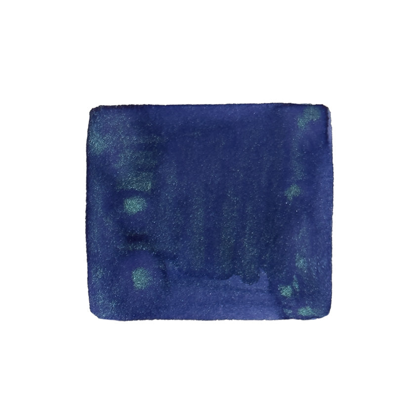 Journalize Dark Matter Shimmer fountain pen ink, 30ml. Deep blue pigment with subtle green shimmer, part of the Starry Night series, ideal for creative writing.