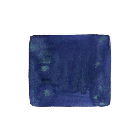 Journalize Dark Matter Shimmer fountain pen ink, 30ml. Deep blue pigment with subtle green shimmer, part of the Starry Night series, ideal for creative writing.