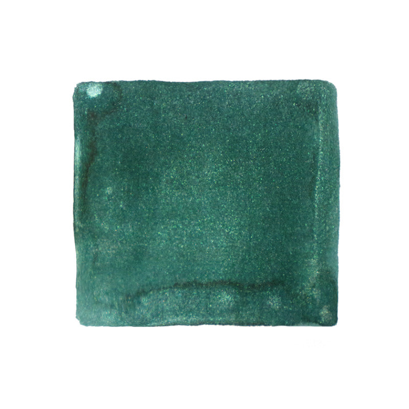 Dipton Ink Mellow Forest - 2ml, a shimmering teal-green dye ink with iridescent glitter for dip pens, showcased on a white background. Perfect for creative writing projects.