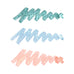 Dipton Ink Coral Humming - 20ml by Sailor, featuring glittery teal, icy blue, and peachy-coral swatches for dip pens, not suitable for fountain pens.