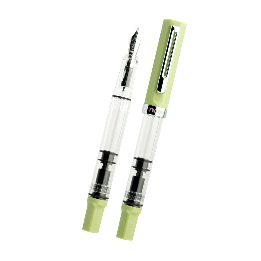 TWSBI ECO fountain pen in Matcha colourway with transparent body and green accents