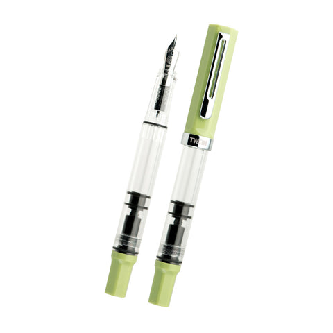 TWSBI ECO fountain pen in Matcha colourway with transparent body and green accents