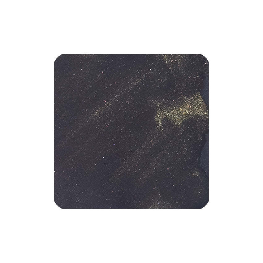 Fahrenheit-459 (Shimmer) fountain pen ink by Tono & Lims, featuring a dark granular base with gold shimmer, 30ml bottle.