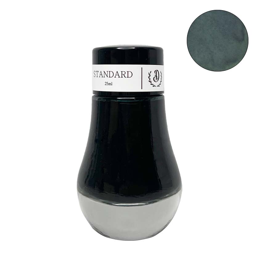 Fishermen at Sea - 25ml, Dominant Industry's oil-based fountain pen ink in dark green/gray, showcasing high-quality dyes.