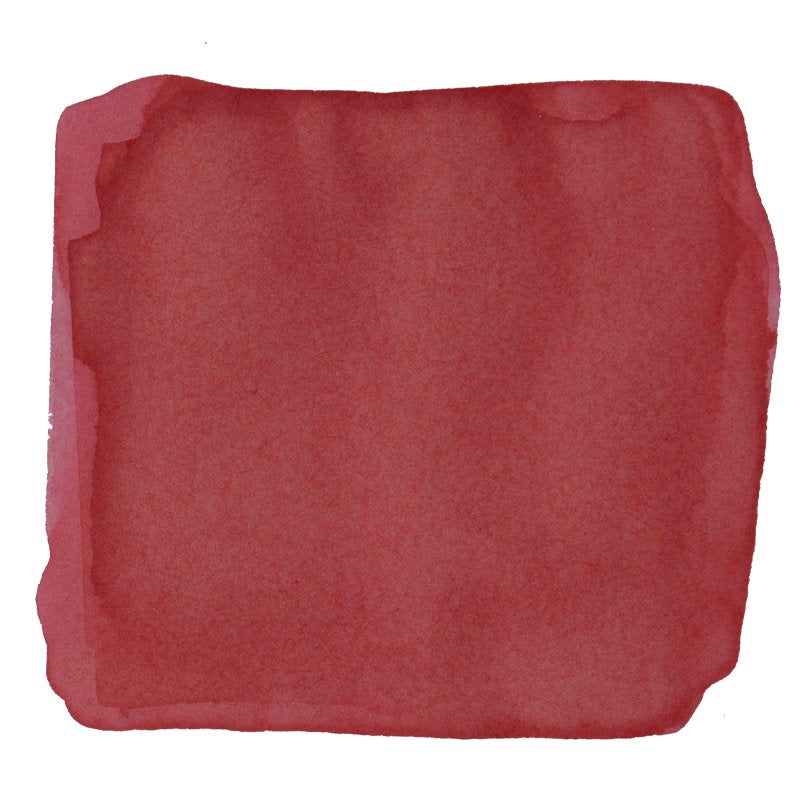 Fukuoka (Fidelity) - 2ml: A red watercolor swatch, abstract with soft, textured edges, showcasing Tono & Lims' dye-based ink, ideal for collectors.