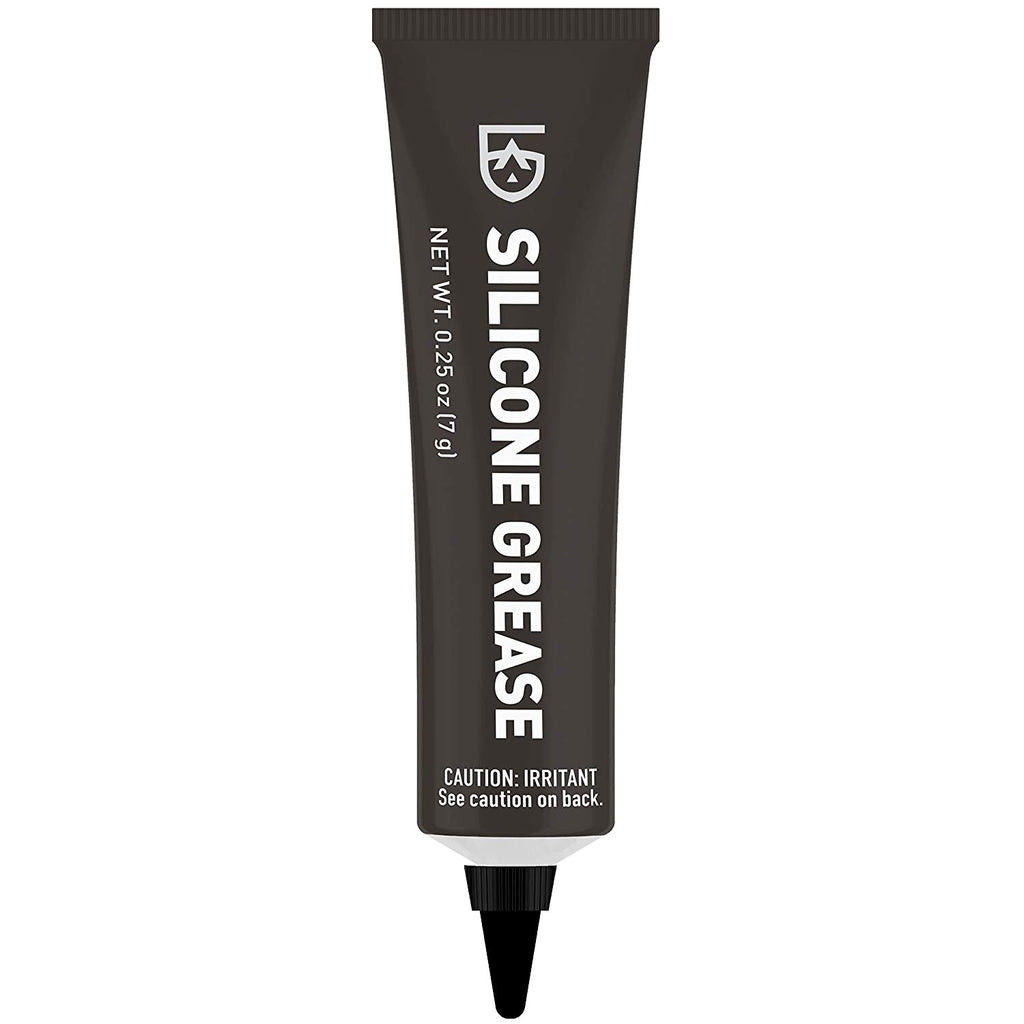 Silicone Grease - 7g tube from Gear Aid, labeled for pen maintenance, protects O-rings from drying. Caution noted on packaging.