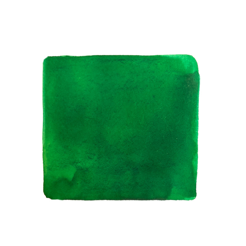 Swatch of KWZ Ink's Green #2 fountain pen ink, showing color variation on a white background. Part of the standard line, 60ml bottle.