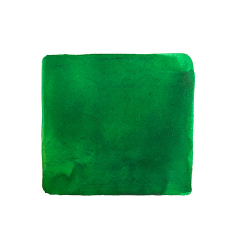 Swatch of KWZ Ink's Green #2 fountain pen ink, showing color variation on a white background. Part of the standard line, 60ml bottle.