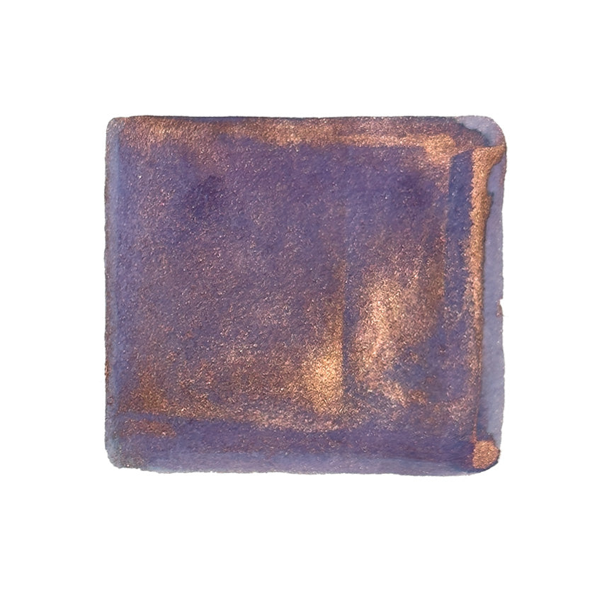 Hecate (Shimmer) - 30ml: A small block showcasing deep violet pigment with coppery-gold shimmer, representing Journalize's vibrant, handmade fountain pen ink from the Starry Night Sparkling Ink series.