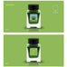 Heian (Shimmer) - 2ml: Square glass jar of metallic green ink with temple illustration on front, kanji on back, by Tono & Lims, South Korea.