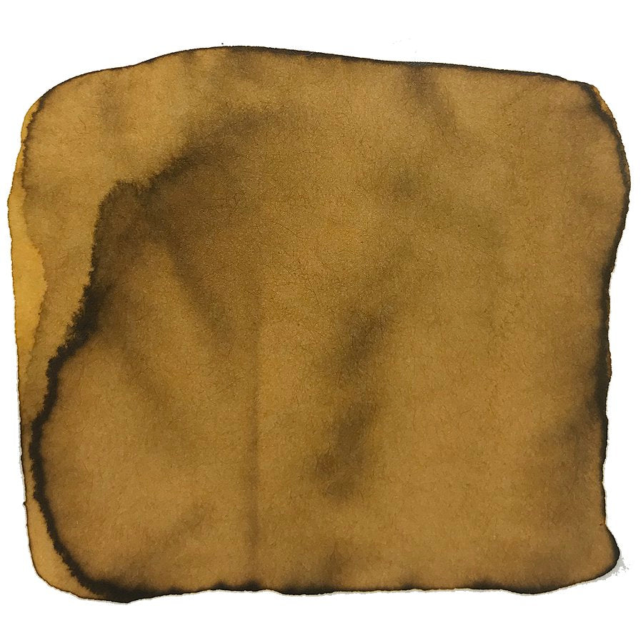 Honey Bee - 2ml ink sample, resembling a watercolor wash with uneven edges, showcasing a gradient from tan to deep brown on white.