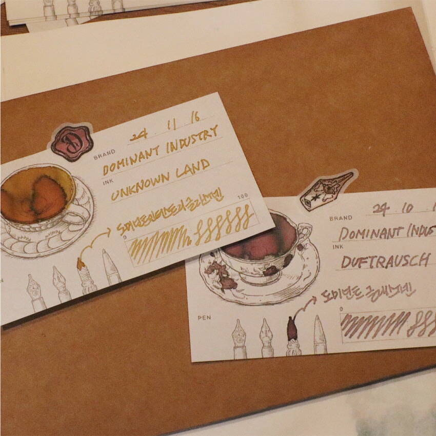 Dominant Industry Ink Swatch Takasago Paper (Tea Time) Paper