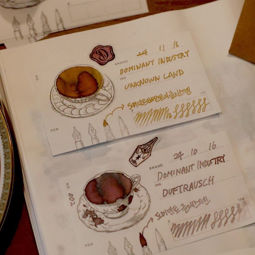 Dominant Industry Ink Swatch Takasago Paper (Tea Time) Paper