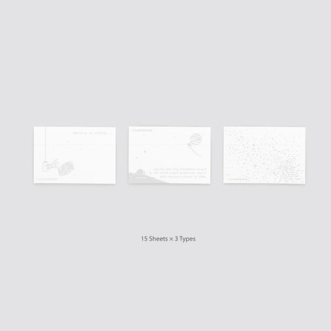 Ink Swatch Cards - Colorspace Size A (Hubble) by Colorverse: 45 premium fountain pen-friendly sheets featuring three space-themed designs, perfect for capturing ink samples.