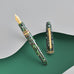 Esterbrook Estie - Jurassic / Gold - Fude fountain pen with marbled green-black resin, gold-tone nib, and cap, featuring a custom Fude nib for versatile writing and illustrating.