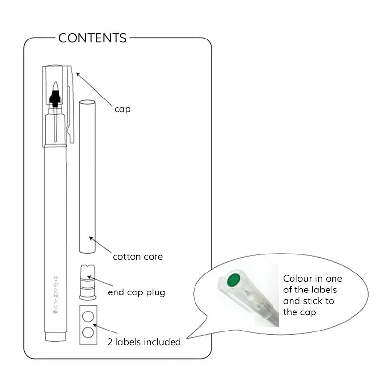 Kuretake Karappo Empty Felt Tip 5 Pen Set (Fine) Calligraphy Pens