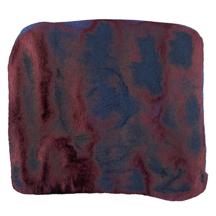 Hokusai-Koiai - 2ml ink sample in a microfiber cloth with a burgundy and dark-blue mottled pattern, reflecting Japanese art-inspired Taccia fountain pen inks.