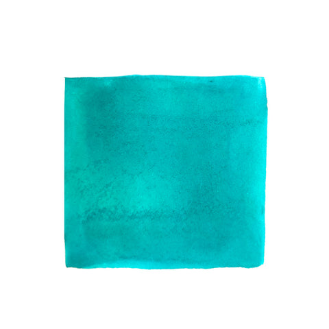 KWZ Ink Menthol Green fountain pen ink, 60ml bottle, featuring a turquoise watercolor swatch on a white background, showcasing unique color and writing properties.