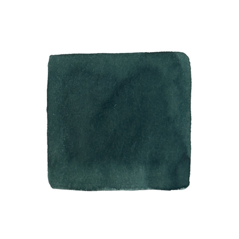 Tono & Lims fountain pen ink, No.19 I'm Wearing The Smile You Gave Me, 30ml, deep muted green swatch with painterly texture.