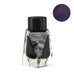 PenBBS No.444 Thousand Peaks fountain pen ink, 30ml triangular glass bottle with Chinese label, displaying a dark purple shade swatch, ideal for writing enthusiasts.
