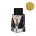 PenBBS No.529 Fuzhou City fountain pen ink, 30ml bottle with a triangular label and black cap, showcasing a warm mustard-gold hue.