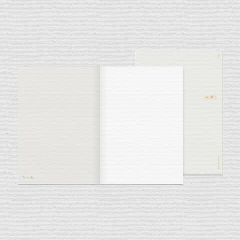 Wearingeul Nobile Notebook - A5 (Blank) with gold-lettered covers, featuring 101gsm fountain pen friendly paper, ideal for showcasing ink colors.
