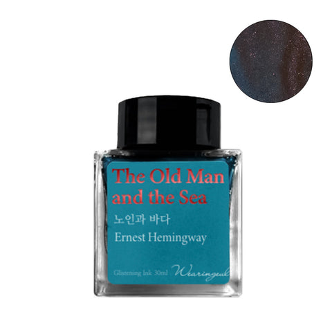 Wearingeul The Old Man and the Sea Shimmer - 30ml fountain pen ink, dark blue-black with subtle shimmer, inspired by Ernest Hemingway.