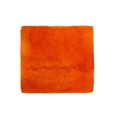 KWZ Ink Orange - 60ml fountain pen ink, showing a rich orange watercolor wash with varied tones on a white background, highlighting its unique dye-based formulation.